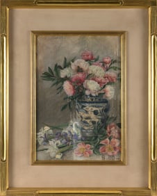 MARIE EUPHROSYNE SPARTALI STILLMAN (New York/United Kingdom/Italy, 1844-1927), Still life of peonies