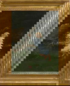 ANNIE HURLBURT JACKSON (Massachusetts/Minnesota, 1877-1959), A child pushing a wicker baby