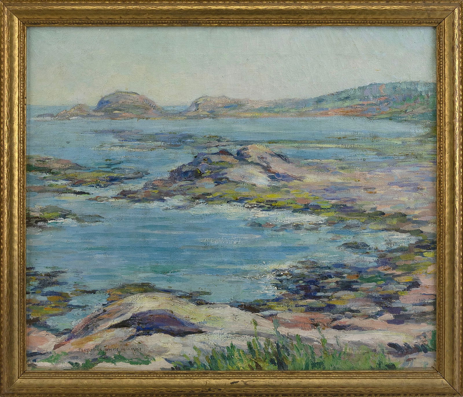 FLORENCE WHITE WILLIAMS (Massachusetts/Illinois/Vermont, 1888-1953), "Bass Rocks Painted Near (1 of 3)