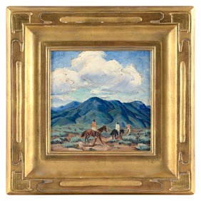 ILA MAE MCAFEE (New Mexico/New York/Colorado, 1897-1995), "Taos New Mexico"., Oil on board, 7.25" x
