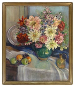 FLORENCE BIDDLE VER STEEG (Missouri, 1871-1937), Floral still life., Oil on canvas, 36" x 30".
