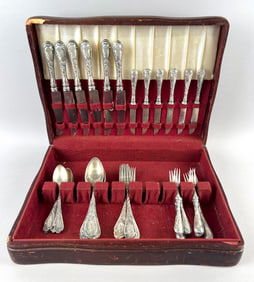 RUSSIAN SILVER FLATWARE SET Mid- to Late 19th Century