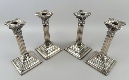 SET OF FOUR GORHAM STERLING SILVER CANDLESTICKS Providence, Rhode Island, Early to Mid-20th Century