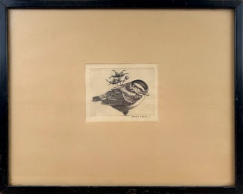 CHARLES EMILE HEIL (Massachusetts, 1870-1950), Two etchings of birds., Approx. 3.4" x 4.5" sight.