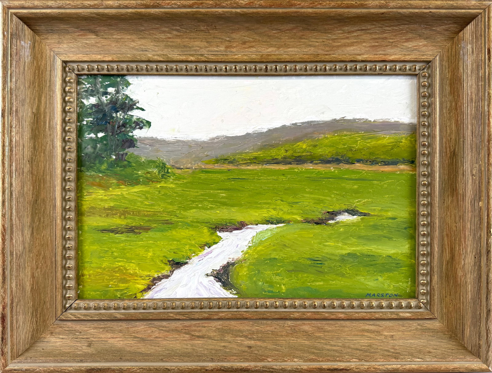 BYRNE RICHARD MARSTON, MD (Massachusetts, 1931-2022), Eagle's Neck Marsh, Truro, Massachusetts., Oil: BYRNE RICHARD MARSTON, MD Massachusetts, 1931-2022 Eagle's Neck Marsh, Truro, Massachusetts. Signed lower right "Marston". Signed, titled and dated 2005 verso. Oil on board, 10" x 15". Framed 16" x 21