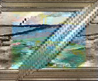 AMERICAN SCHOOL (20th Century,), The Pilgrim Monument, Provincetown, Massachusetts., Oil on canvas