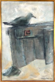 JOSEPH PAUL HUSSAR (Massachusetts/New York, 1911-1993), "Cold Morning"., Oil on canvas, 30" x 20".