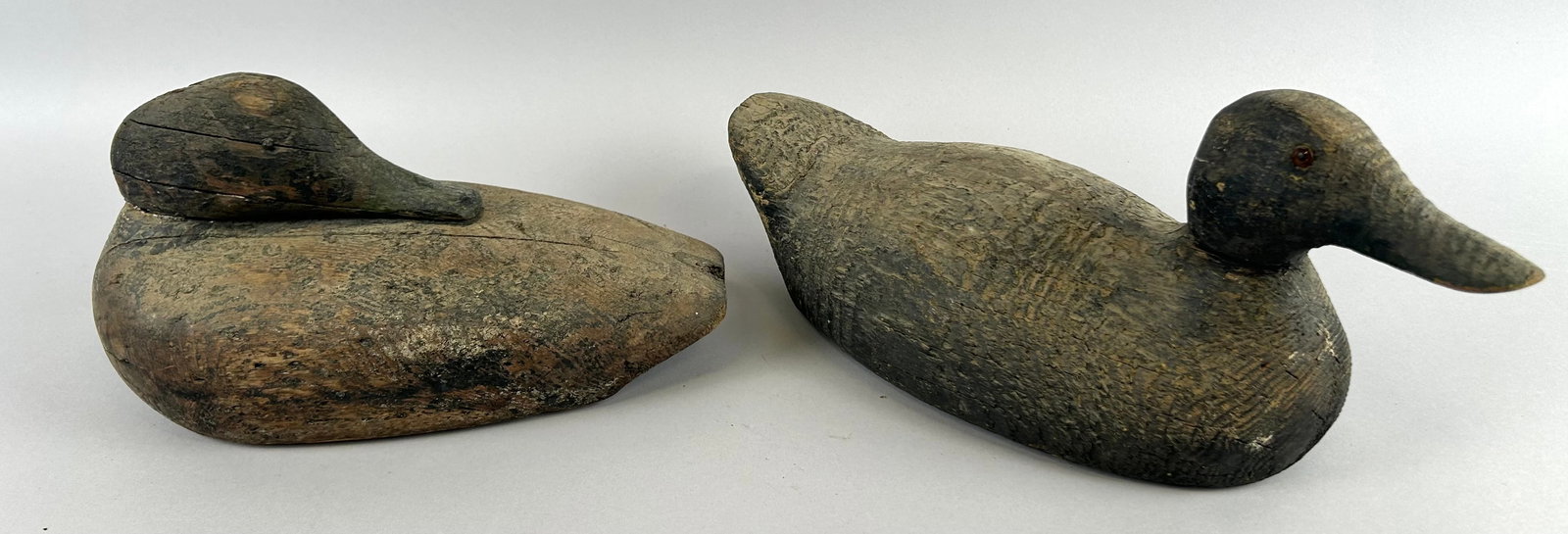 NINE WATERFOWL-RELATED CARVINGS 20th Century Lengths from 9" to 20". (1 of 6)