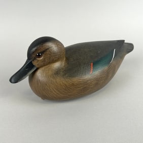RICK BROWN GREEN-WINGED TEAL HEN DECOY Point Pleasant, New Jersey, 20th Century Length 11".