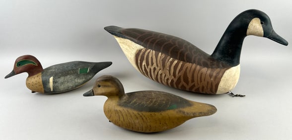 THREE NEW JERSEY DECOYS 20th Century Lengths from 13" to 24".