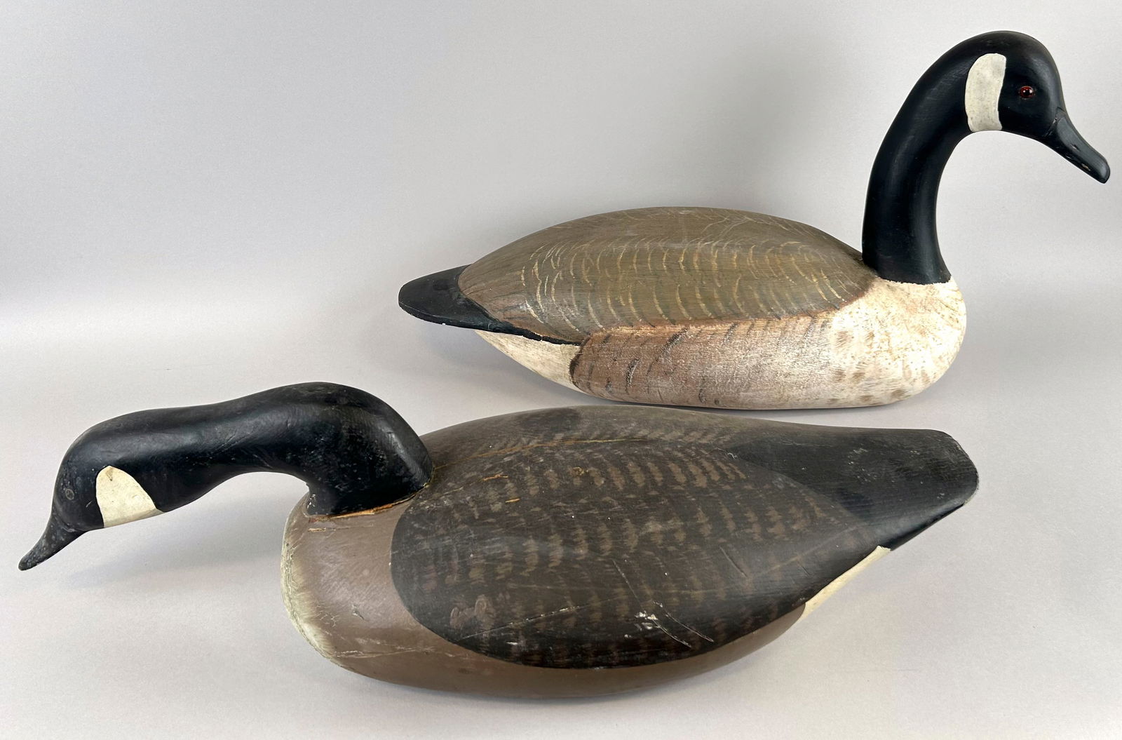 TWO GOOSE DECOYS 20th Century Lengths 27" and 28". (1 of 3)