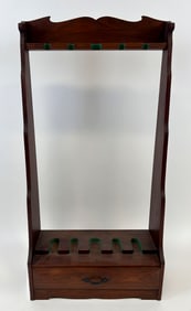 HARDWOOD GUN RACK 20th Century Height 48.75". Width 24". Depth 10.5".