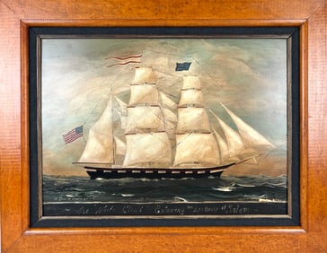 DAN COBLE (America, Late 20th Century), "The White Cloud Entering the Harbor of Salem"., Oil on
