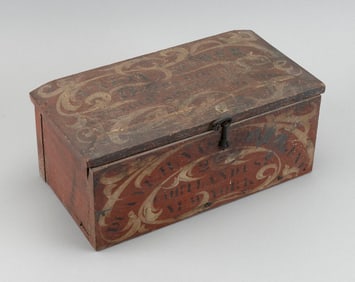 PAINT-DECORATED BOX America, 19th Century Height 5". Width 12". Depth 6".