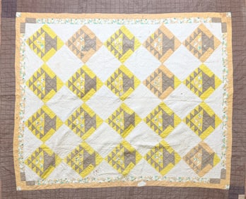 THREE QUILTS Early 20th Century 82" x 66.5", 64" x 75" and 57" x 68".