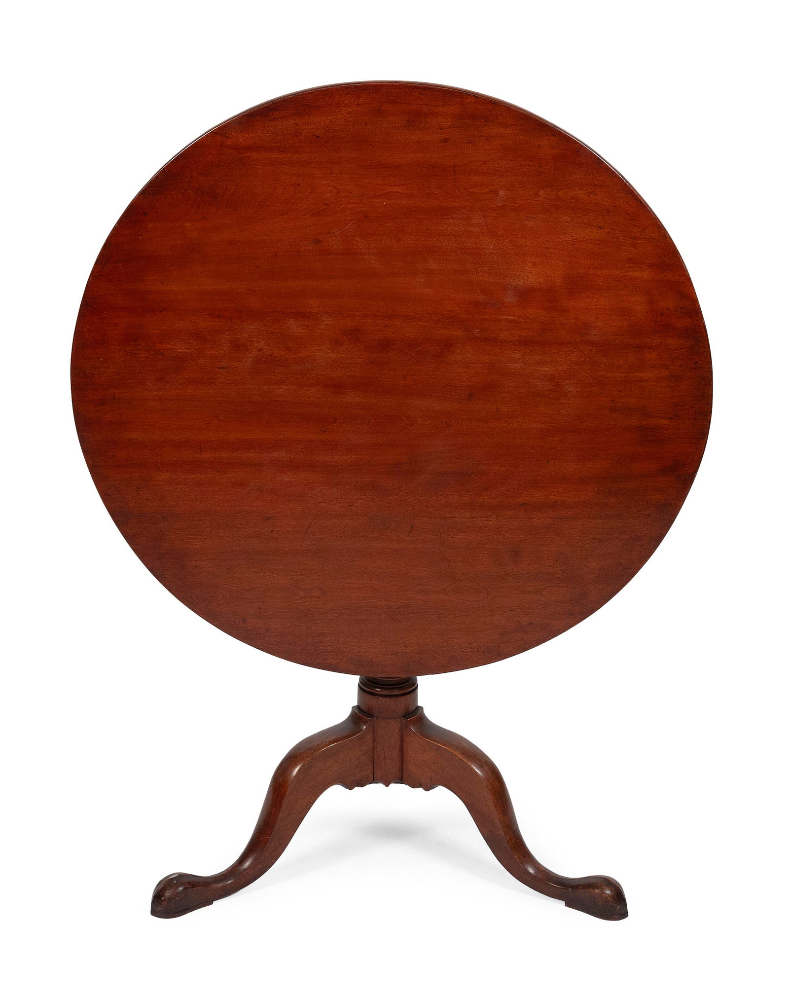 QUEEN ANNE TILT-TOP TEA TABLE New England, 18th Century Height 27.75". Diameter 33". (1 of 4)
