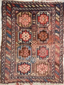 TURKISH SCATTER RUG: 4'3" X 5'5" First Half of the 20th Century