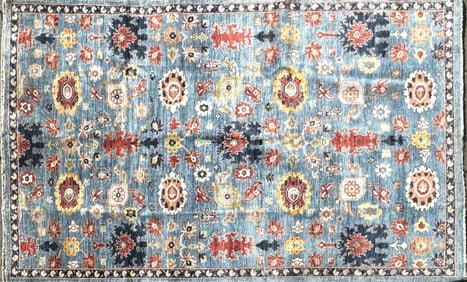PERSIAN DESIGN RUG: 5'9" X 9'3" 21st Century