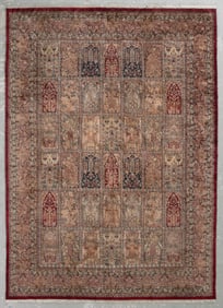 BAKHTIARI GARDEN-DESIGN RUG: 12'4" X 9'0" Late 20th Century