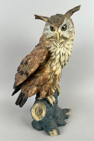 PORCELAIN FIGURE OF AN OWL 20th Century Height 17".