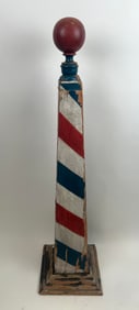 VINTAGE-STYLE BARBER'S POLE Height 46". Width 12".