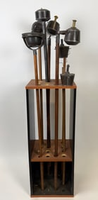 SEVEN PARADE TORCHES 19th/Early 20th Century Heights from 51" to 55".