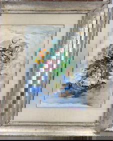 CARL SPRAGUE RUGGLES (Vermont/Massachusetts, 1876-1971), Floral still life., Watercolor on paper,