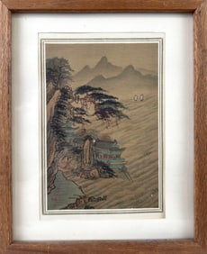 TWO CHINESE ARTWORKS AFTER EARLIER EXAMPLES Framed to 16" x 11".