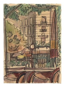 MICHAEL GOTTLIEB ARAM (Austria, 1908-1998), "14 Rue Royer-Collard, Paris"., Watercolor on paper, 15"
