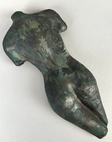KRISTIN KNOWLES (America, Contemporary), Female torso., Raku ware, 10" x 4.5".