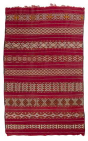 AFGHANI FLATWEAVE RUG: 5'7" X 9'0" Second Half of the 20th Century