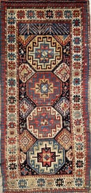 KAZAK RUG: 3'7" X 7'7" Late 19th Century