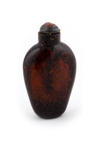AVENTURINE GLASS SNUFF BOTTLE 19th Century Height 2.5".