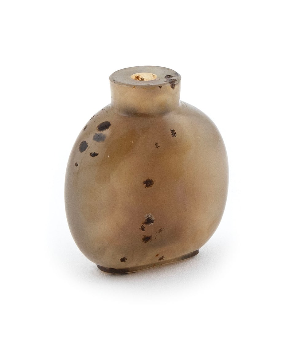 MOSS AGATE SNUFF BOTTLE 19th/20th Century Height 2.5". (1 of 3)