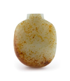 WHITE AND RUSSET JADE SNUFF BOTTLE 19th Century Height 2.25".