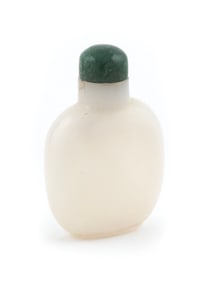 WHITE JADE SNUFF BOTTLE Late 19th Century Height 2.5".
