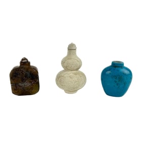 THREE SNUFF BOTTLES 19th/20th Century