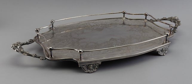 SHEFFIELD ELECTROPLATED SILVER GALLERIED TRAY BY MARK WILLIS & SON Great Britain, Late 19th/Early
