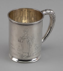 WHITING STERLING SILVER CHILD'S MUG RETAILED BY J.E. CALDWELL Late 19th Century Approx. 6.8 troy oz.
