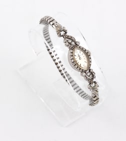 HAMILTON 14KT WHITE GOLD AND DIAMOND WATCH Approx. 10.48 total dwt.