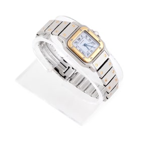 CARTIER SANTOS 18KT GOLD AND STAINLESS STEEL WATCH Approx. 36.97 total dwt.