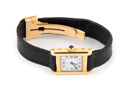 CARTIER TANK 18KT YELLOW GOLD WATCH Approx. 21.02 total dwt.