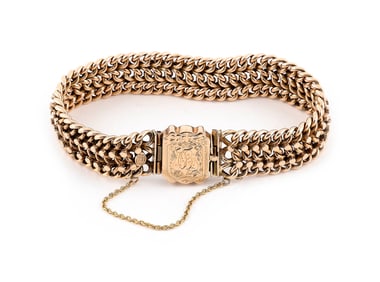 14KT YELLOW GOLD WOVEN LINK BRACELET Approx. 19.35 total dwt.