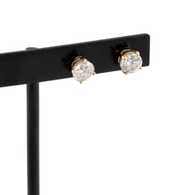 PAIR OF 14KT YELLOW GOLD AND DIAMOND EARRINGS