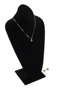 MATCHING 14KT DIAMOND AND SAPPHIRE PENDANT AND PAIR OF JACKETS Approx. 3.72 total dwt.
