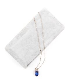 14KT WHITE GOLD AND TANZANITE PENDANT Approx. 5.14 total dwt.