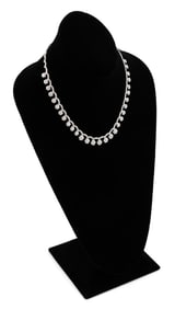 18KT WHITE GOLD AND DIAMOND FRINGE NECKLACE Approx. 20.44 total dwt.