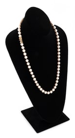 14KT YELLOW GOLD, CULTURED PEARL AND DIAMOND NECKLACE