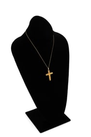 14KT YELLOW GOLD NUGGET CROSS NECKLACE ON CHAIN Approx. 3.53 total dwt.