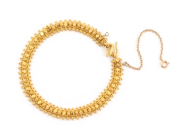 22KT YELLOW GOLD FANCY LINK BRACELET Approx. 9.96 total dwt.